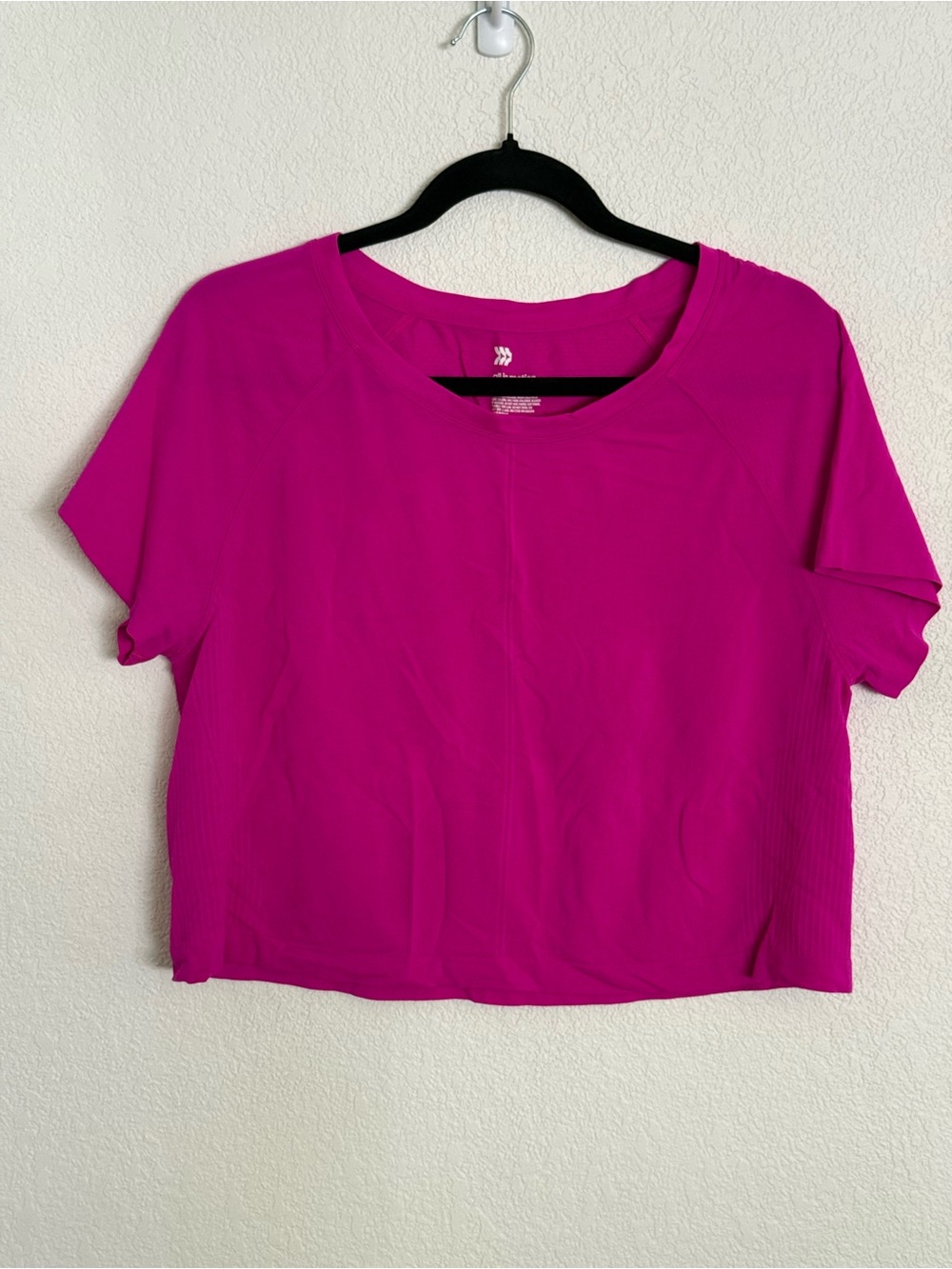All in Motion Women's Magenta Short-Sleeve Crewneck Top